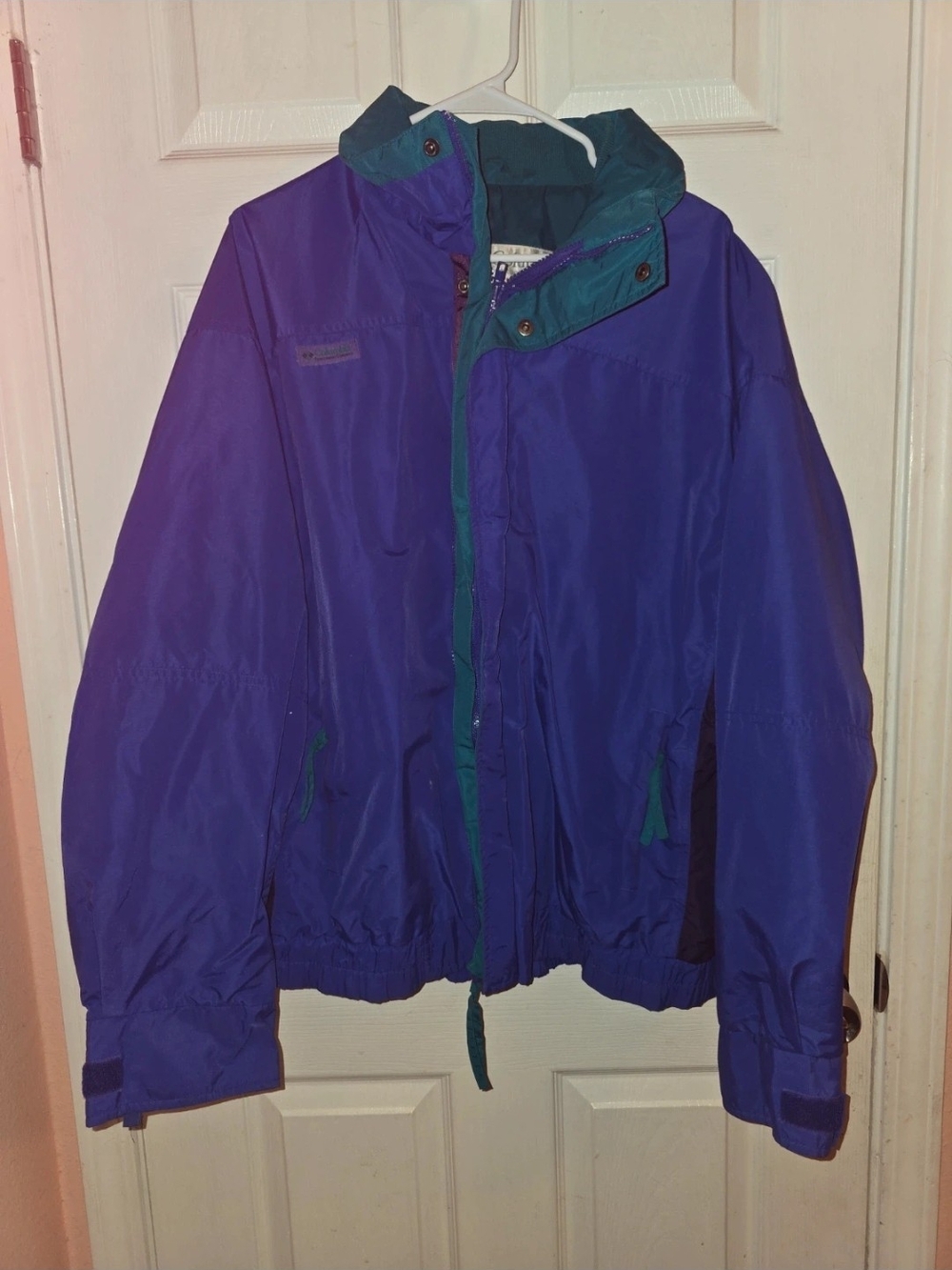 Columbia Purple Raincoat with Teal Trim
